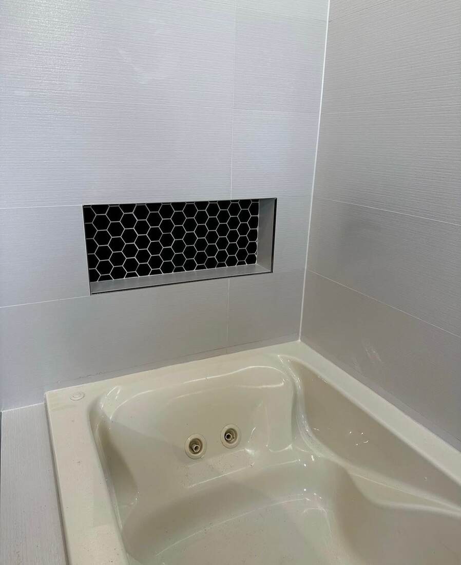 Hexagon tile niche detail